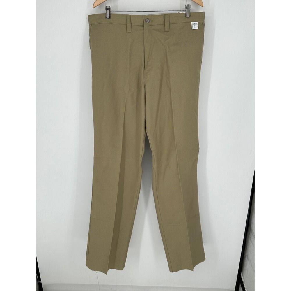 NEW Dickies Pants Mens Sz 32 Occupational Wear Work Canvas Khaki Unhemmed S3